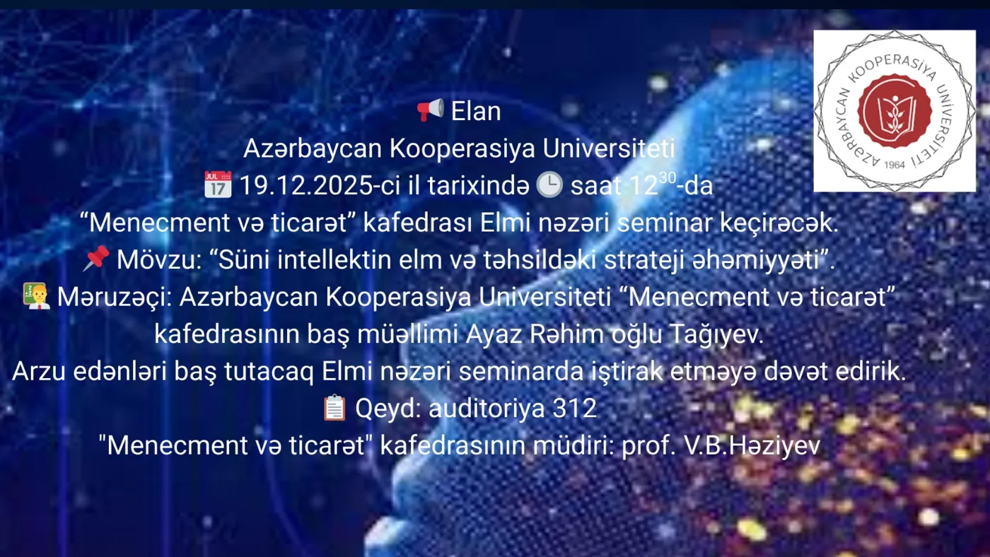Banner image from the Azerbaijan Cooperation University website