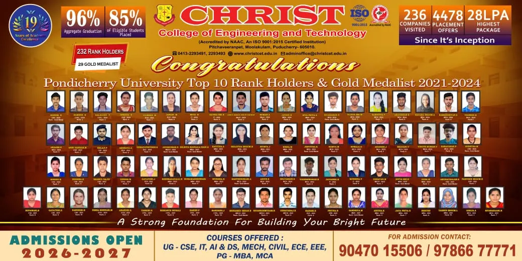 Banner image from the Christ College of Engineering and Technology website