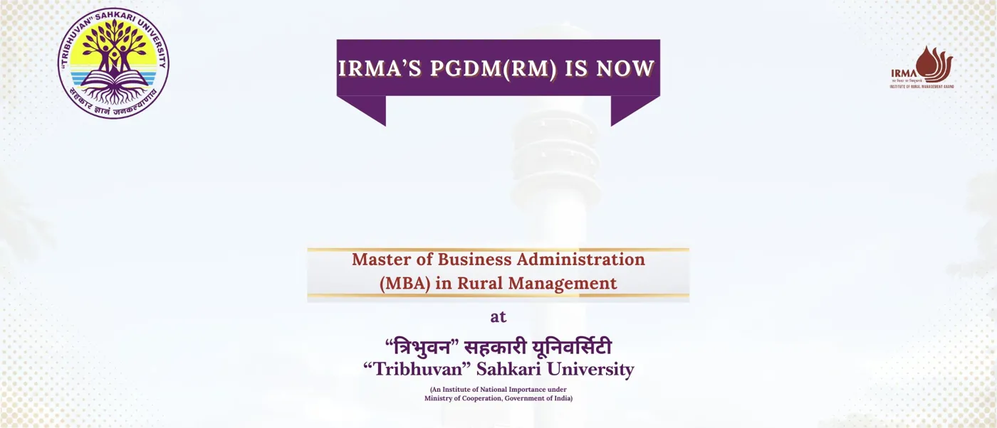 Banner image from the Institute of Rural Management Anand website