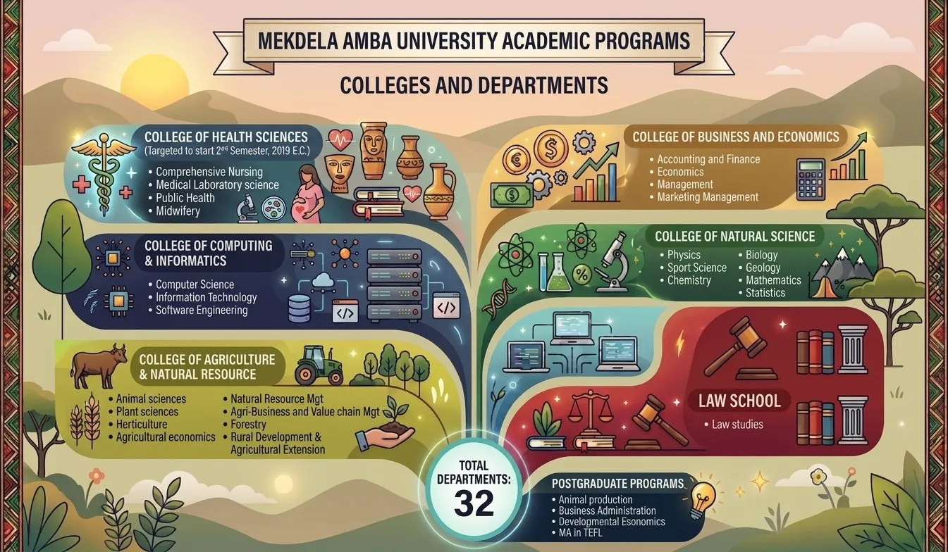Banner image from the Mekdela Amba University website