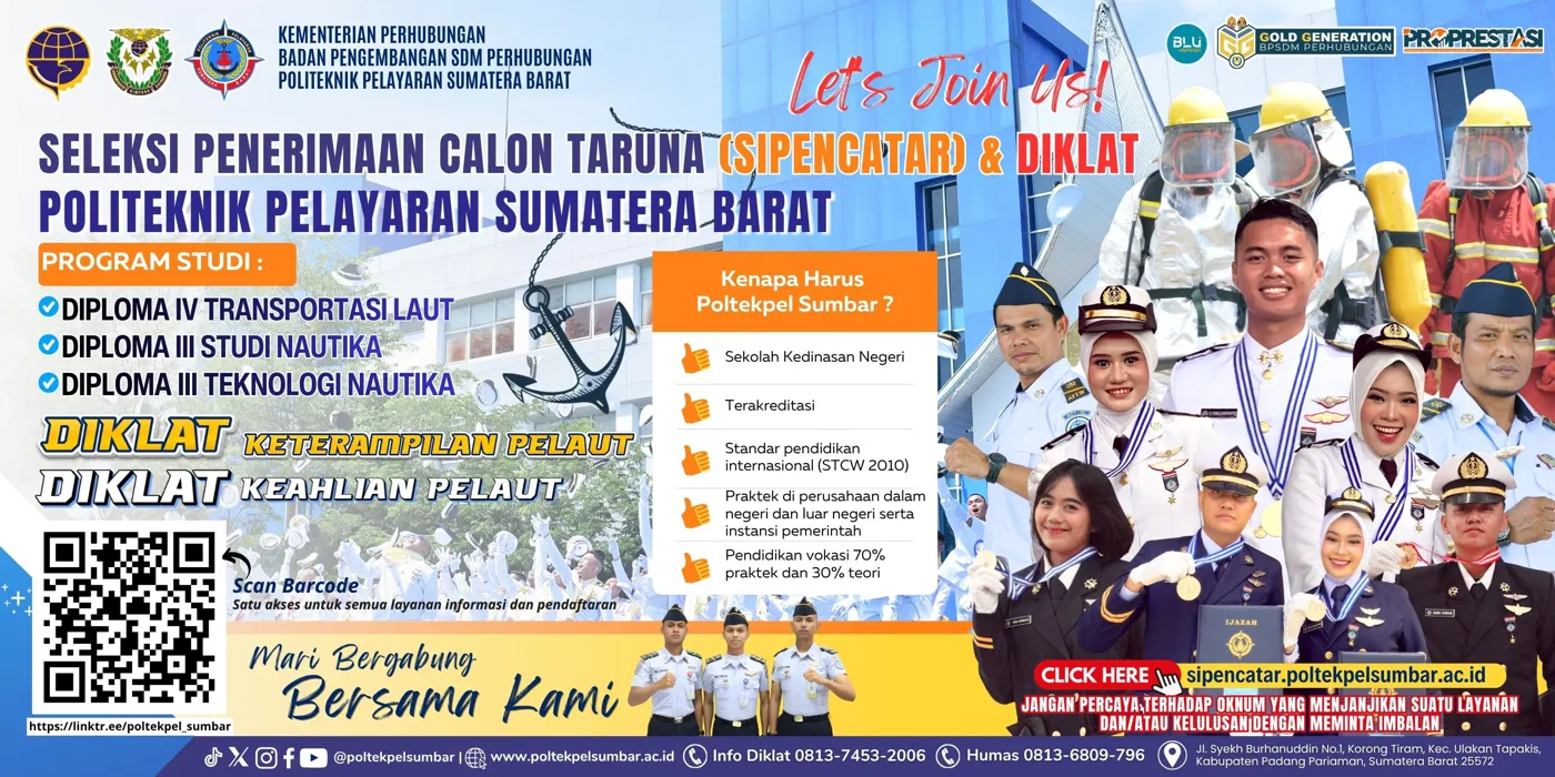 Banner image from the Politeknik Pelayaran Sumatera Barat website