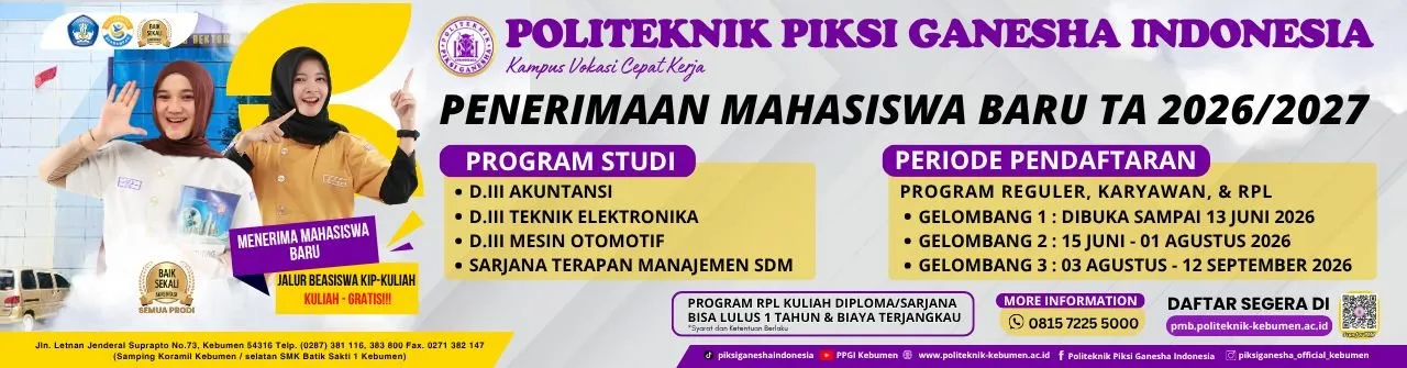 Banner image from the Politeknik Piksi Ganesha Indonesia website