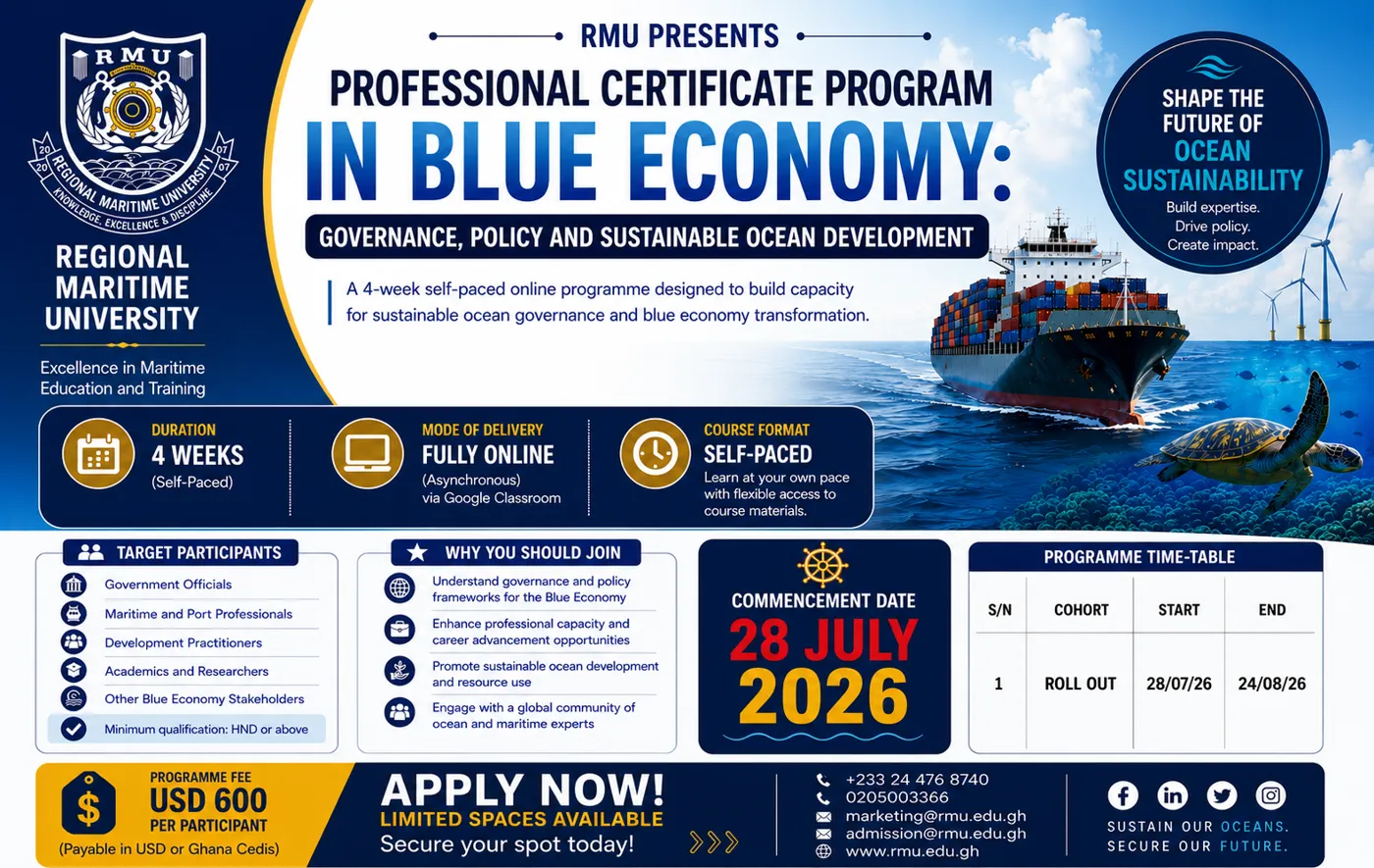 Banner image from the Regional Maritime University website