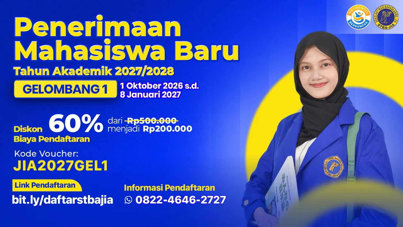 Banner image from the Sekolah Tinggi Bahasa Asing JIA website
