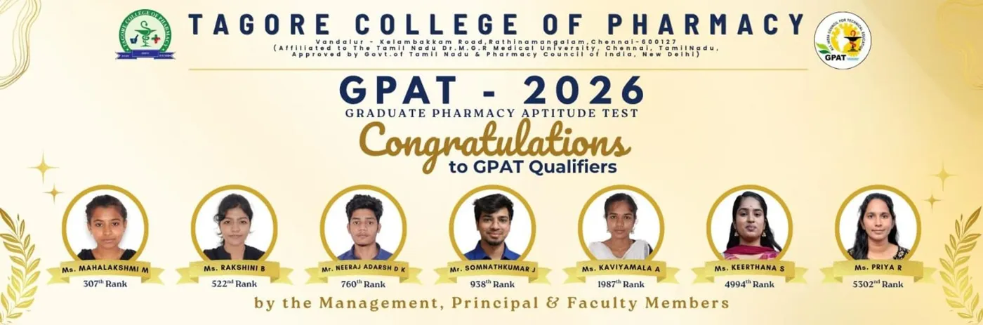Banner image from the Tagore College of Pharmacy website