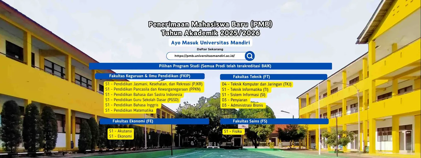 Banner image from the Universitas Mandiri website