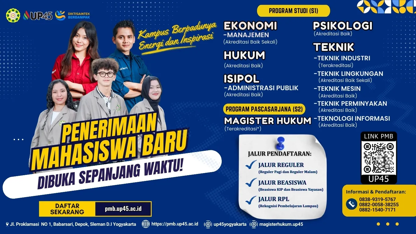 Banner image from the Universitas Proklamasi 45 website