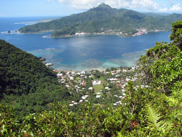 Pago Pago Harbor and the surrounding hills on Tutuila