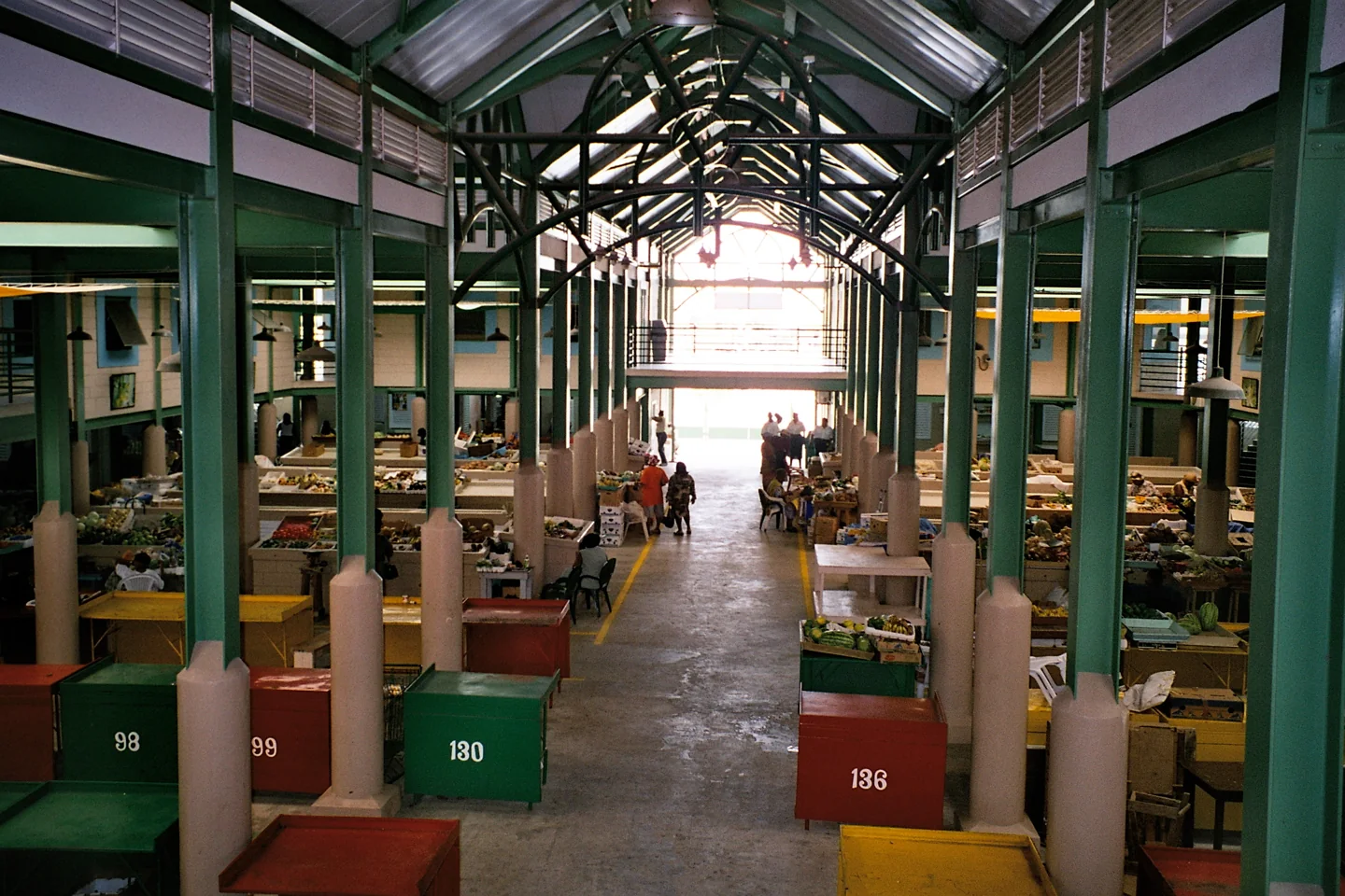 Stalls inside an indoor market in St. John’s Antigua