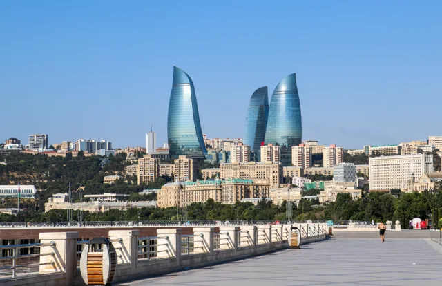 Baku Boulevard and the city skyline