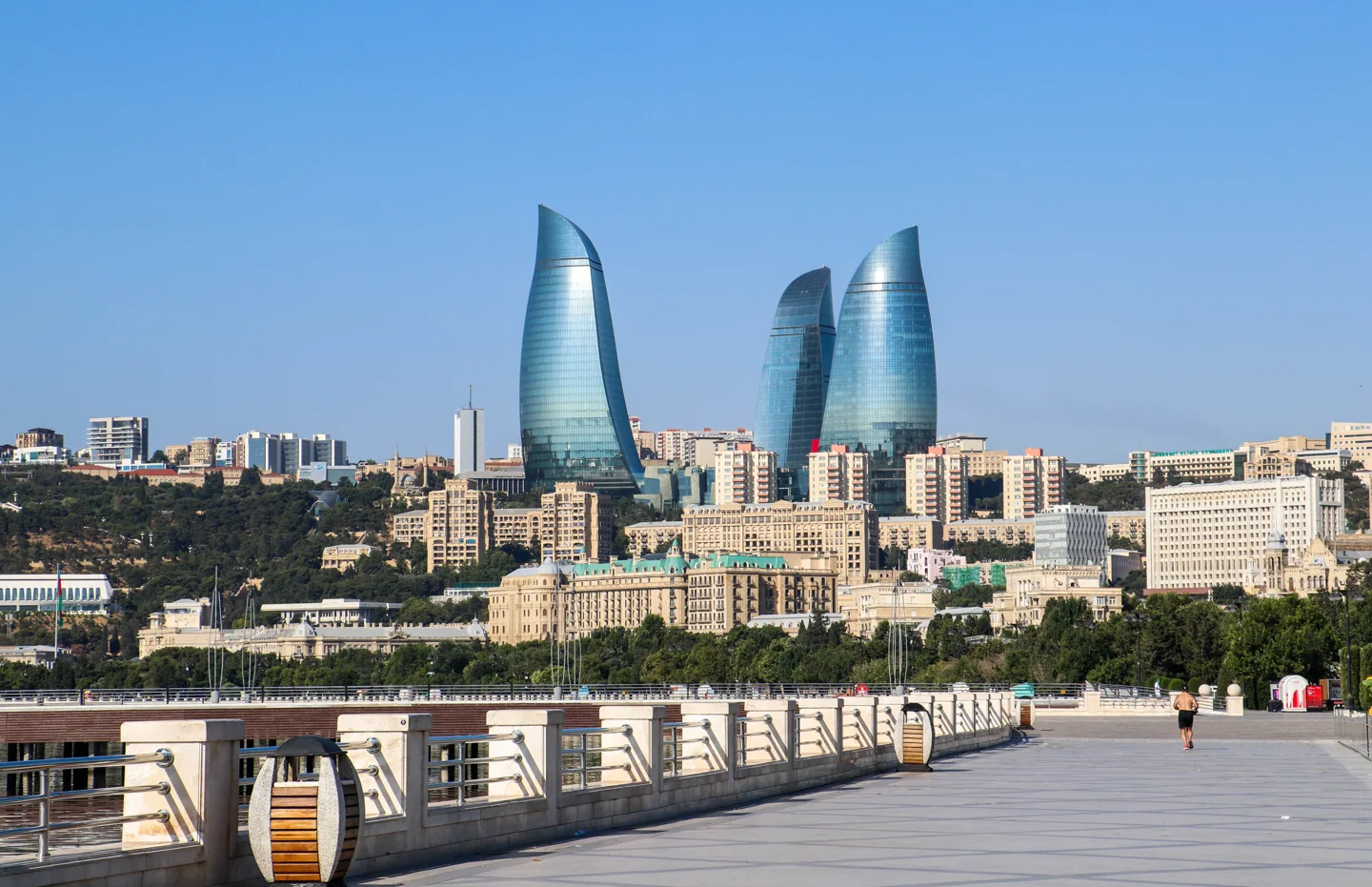 Baku Boulevard and the city skyline