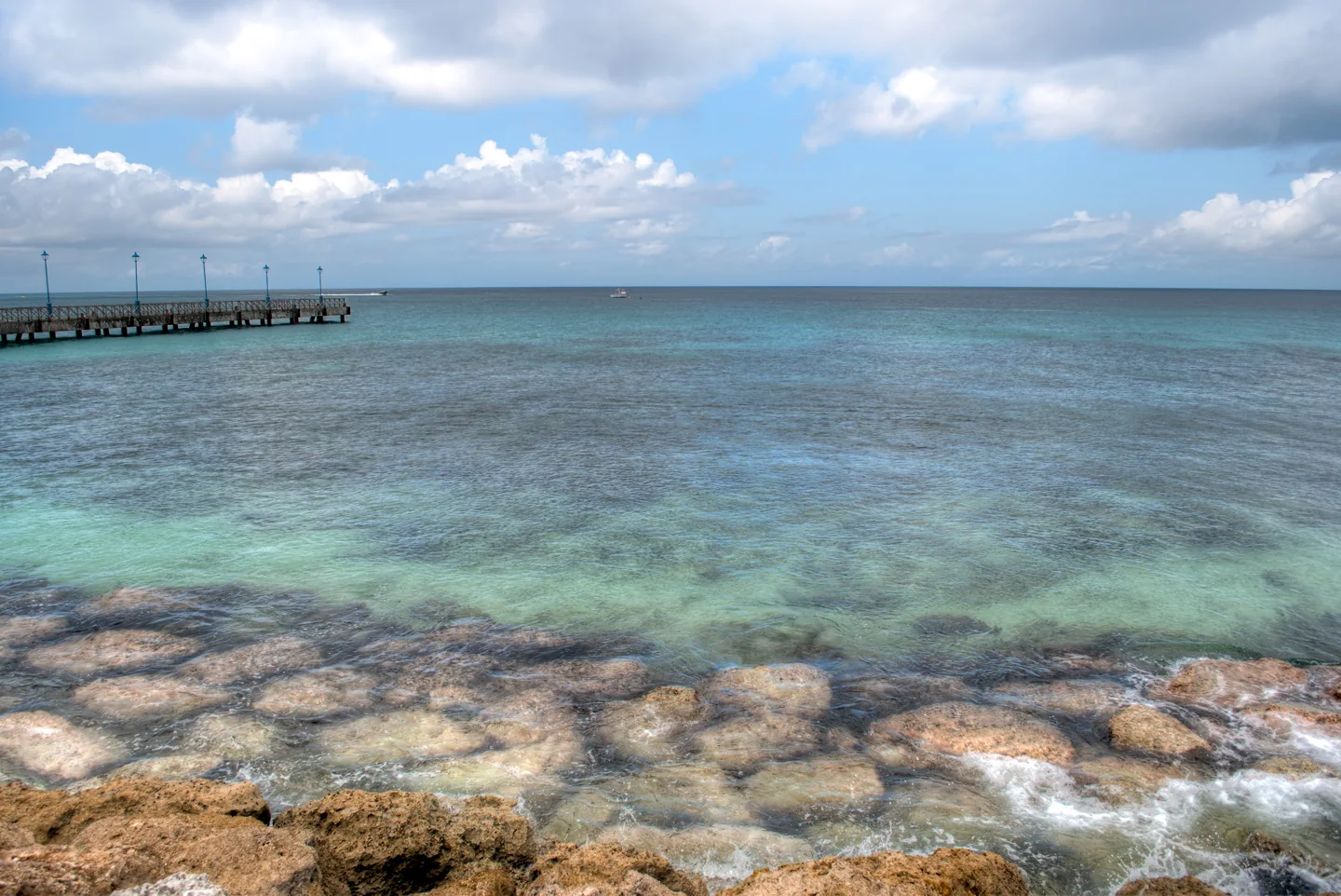 Sea and rocky shoreline at Speightstown Barbados