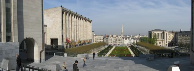 Panoramic view of Mont des Arts in Brussels