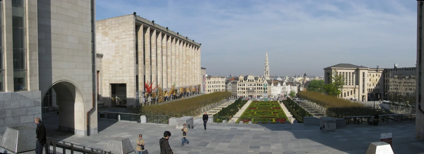 Panoramic view of Mont des Arts in Brussels