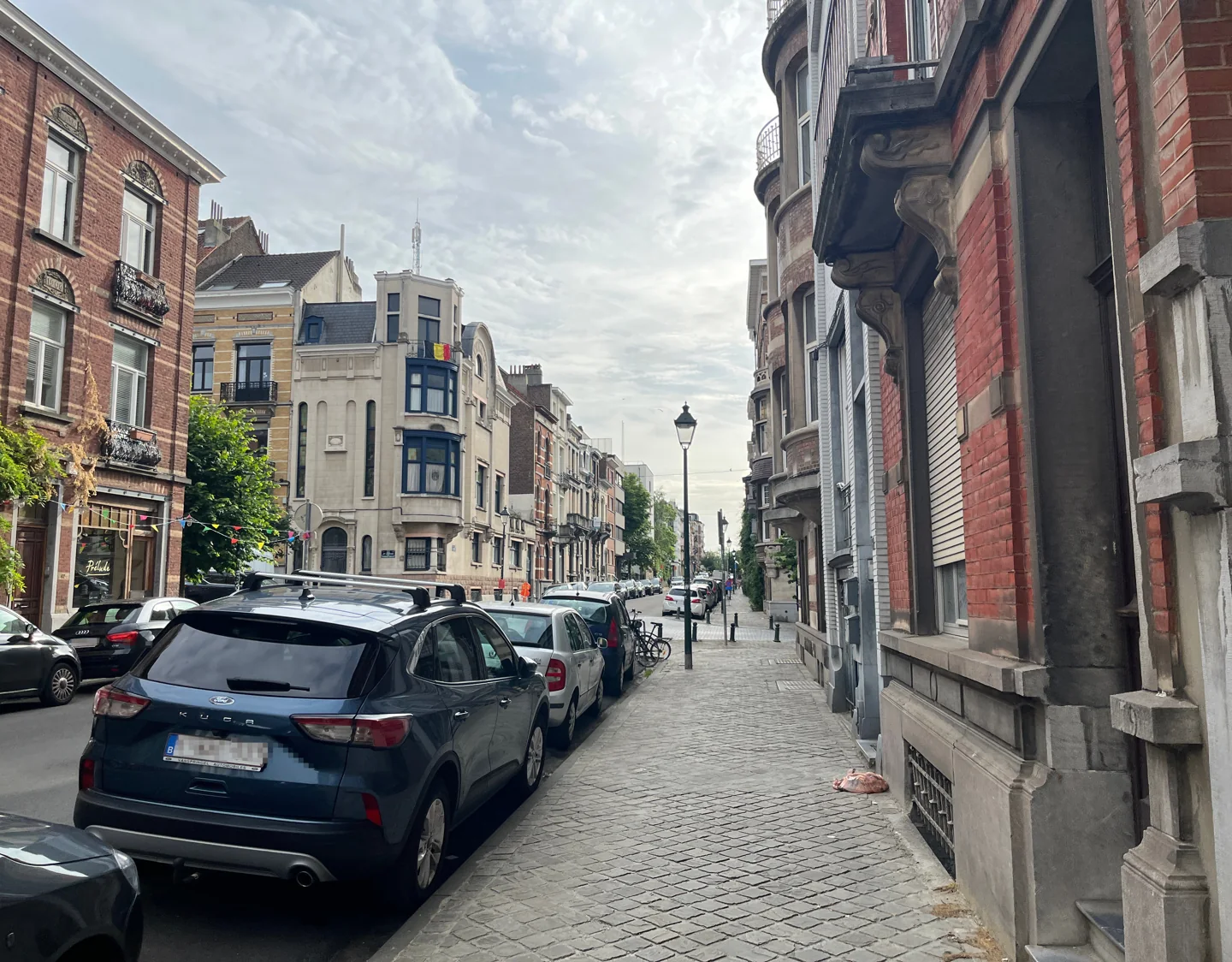 Rue Antoine Bréart and surrounding buildings in Saint-Gilles
