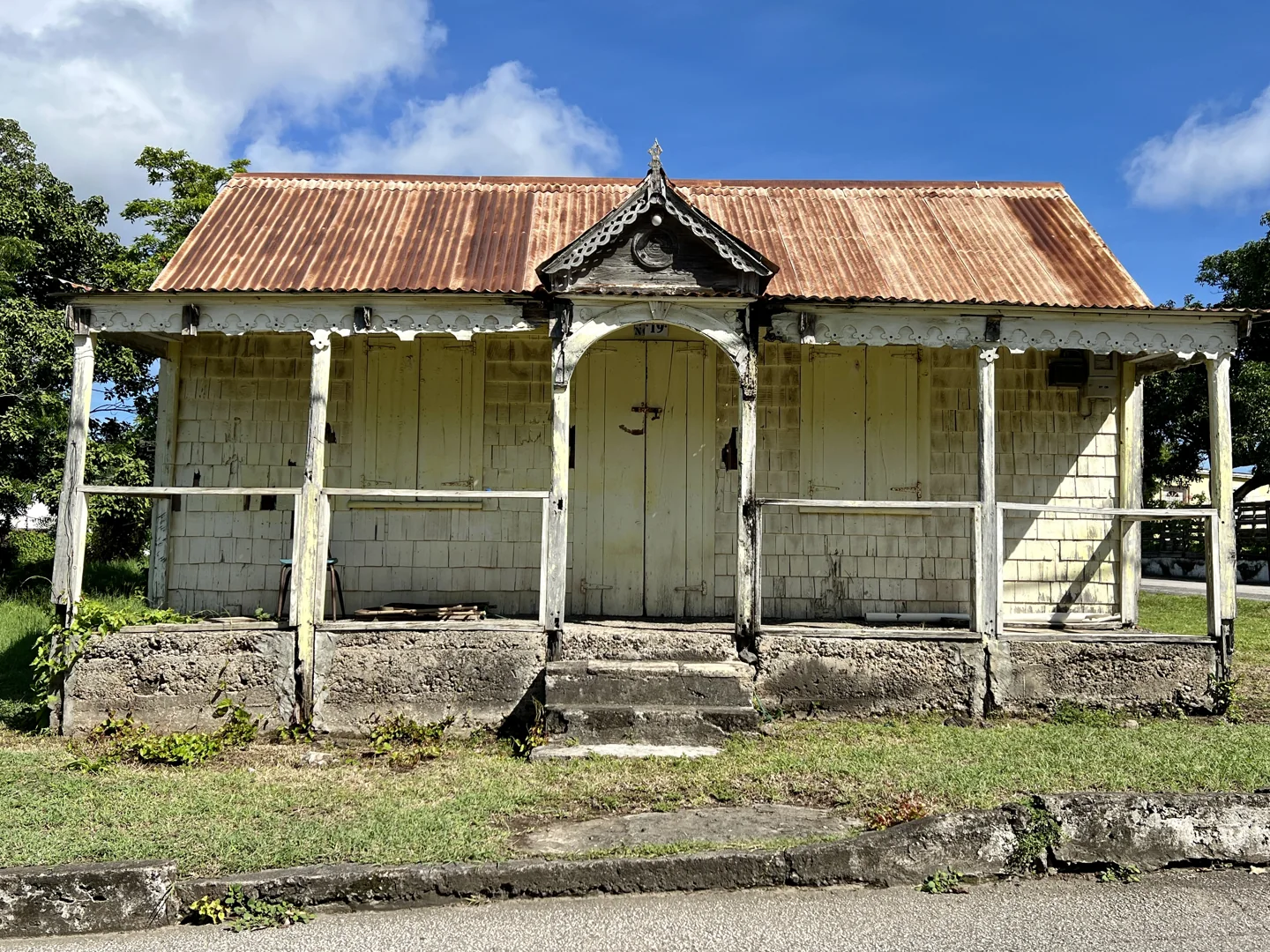 Old building used as a barber shop in Upper Town on Sint Eustatius
