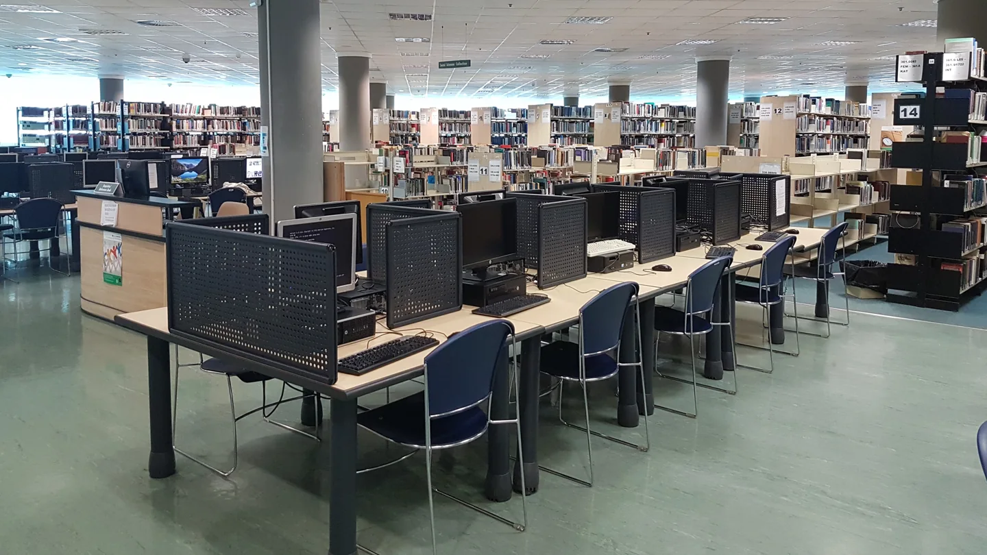 Reading and study space inside the University of Botswana library