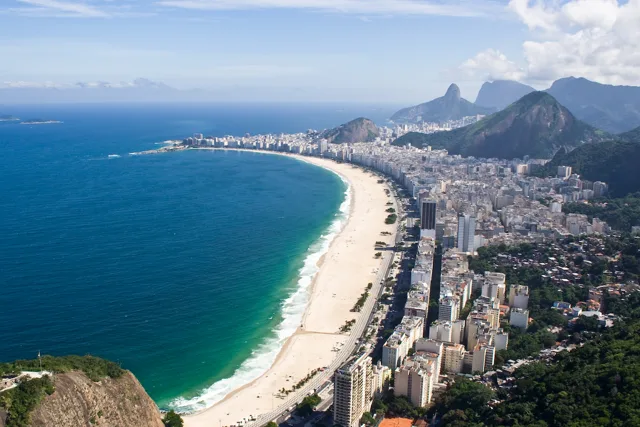 Copacabana beach and residential towers in Rio de Janeiro