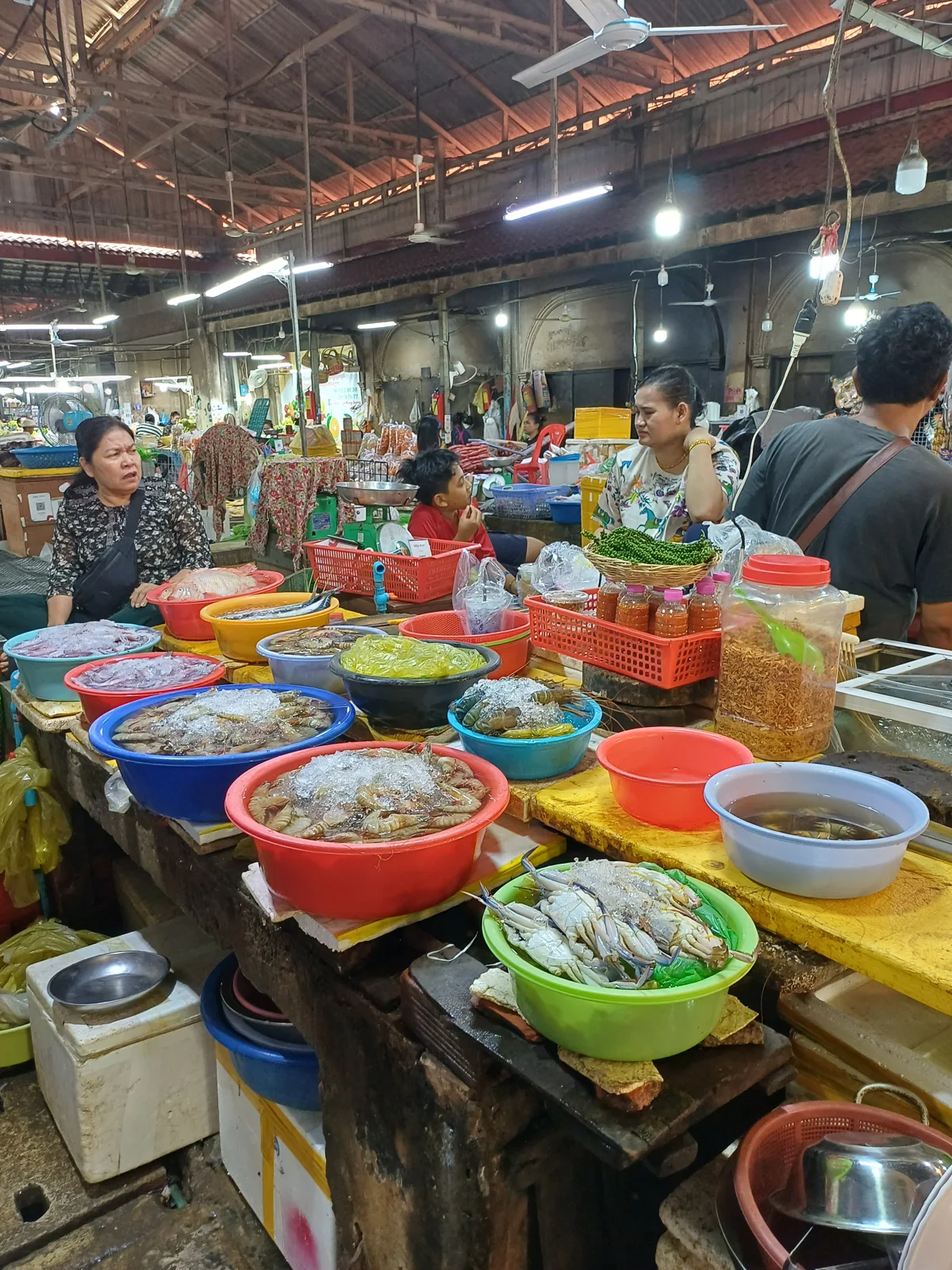 Everyday stalls inside Siem Reap old market