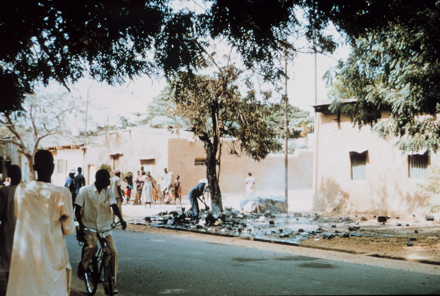 An archival street scene in N'Djamena