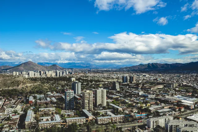Santiago buildings and streets seen from Cerro San Cristóbal