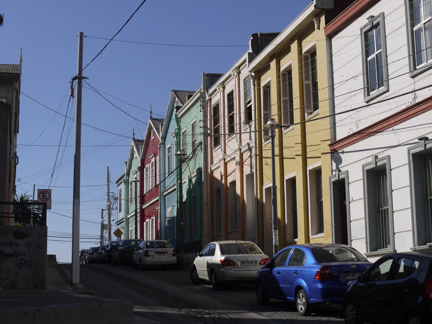 Buildings along Calle Galos in Valparaíso's Cerro Alegre neighbourhood
