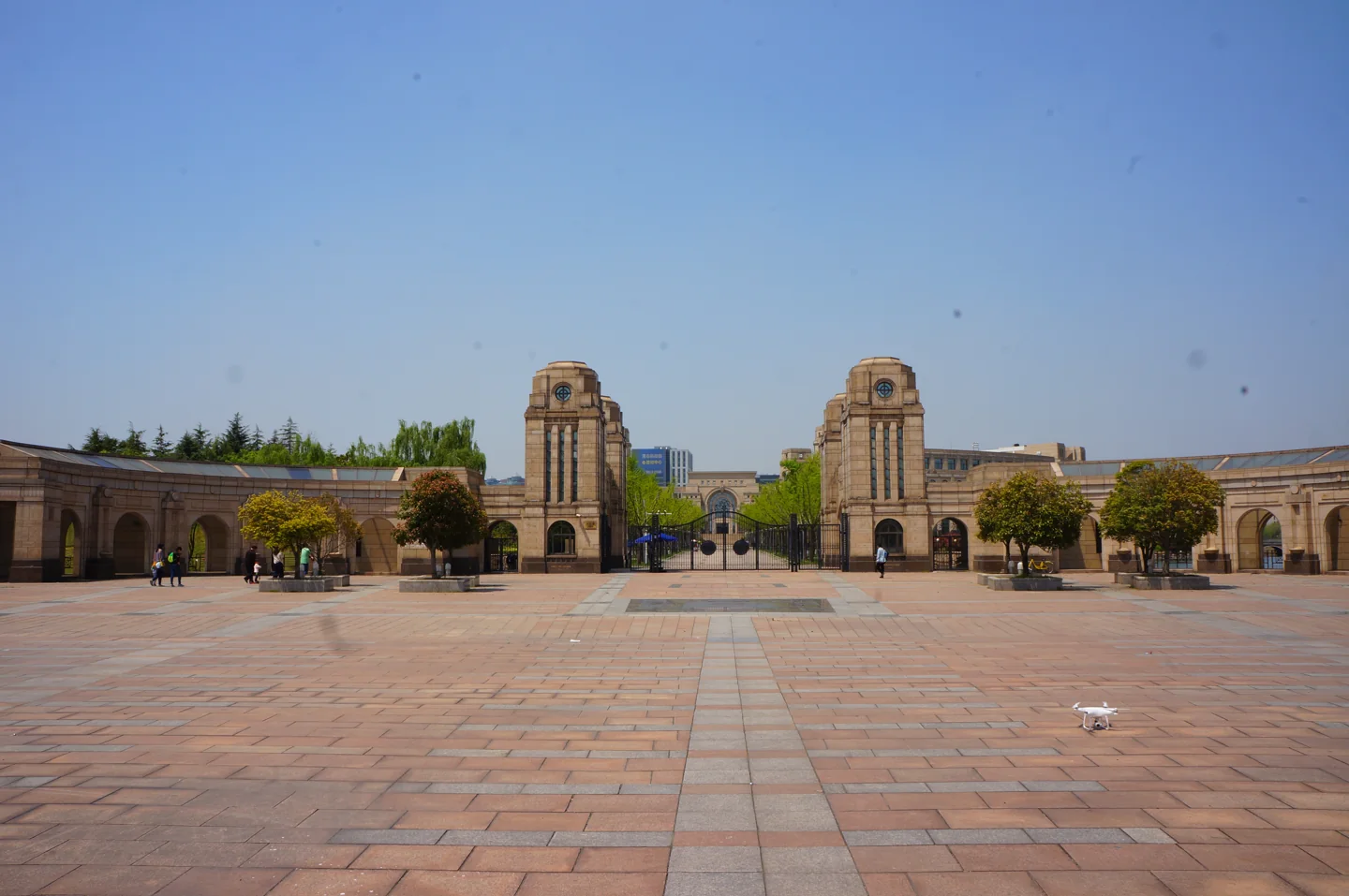 The gate and approaches to Fudan University's Jiangwan campus