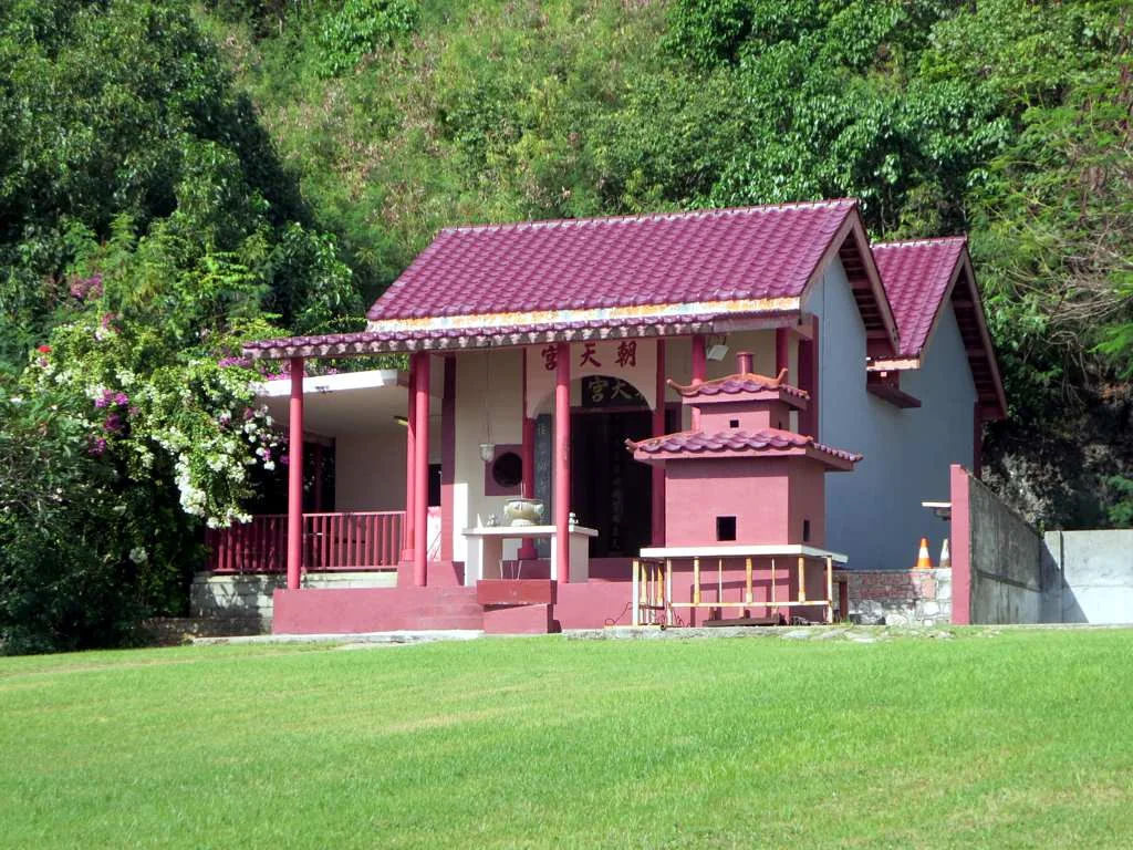 Tai Pak Kong Temple and its courtyard at Settlement on Christmas Island
