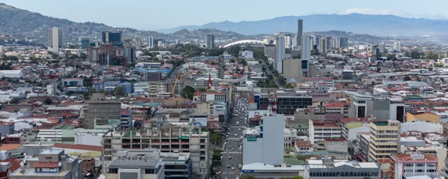 San José buildings across the Central Valley in Costa Rica