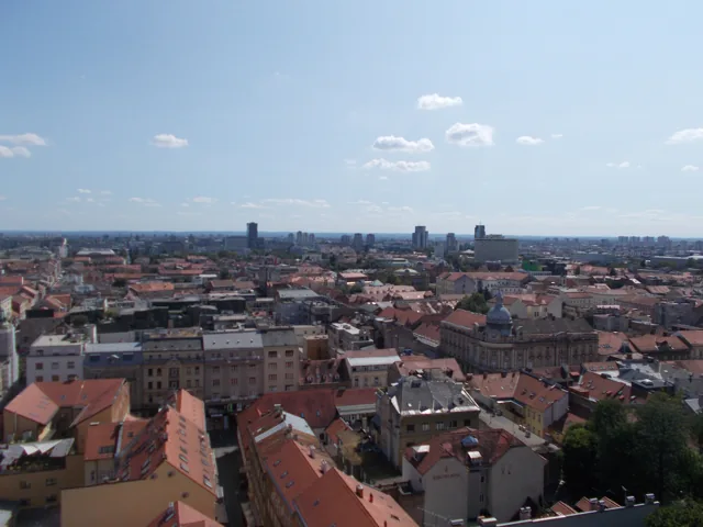 Panoramic city view across Zagreb in Croatia