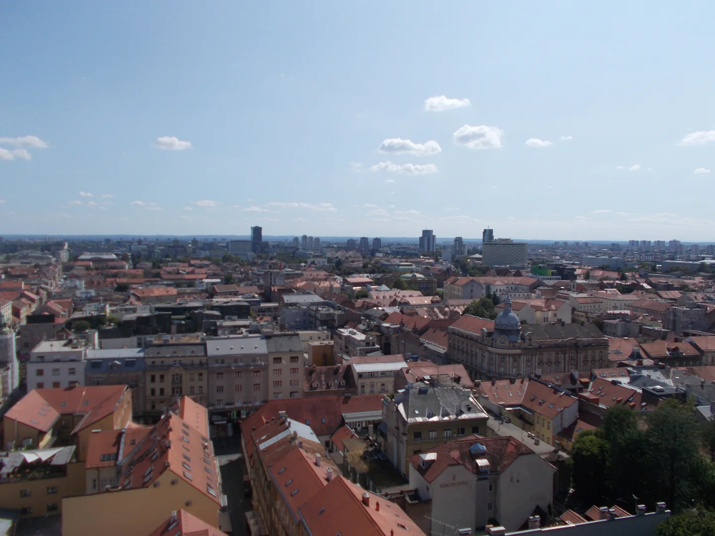Panoramic city view across Zagreb in Croatia