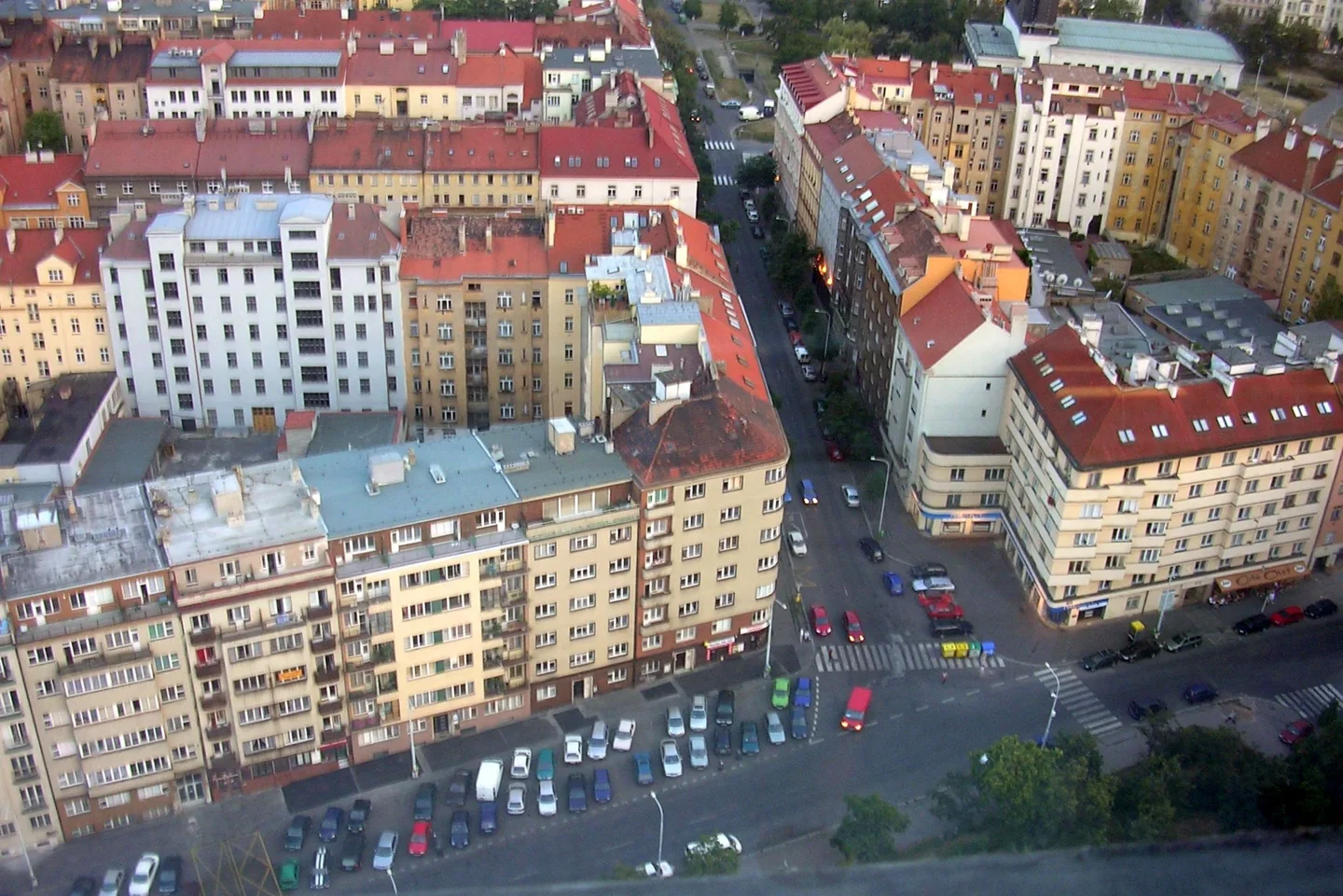Residential blocks around the Ondříčkova and Milešovská street junction in Prague