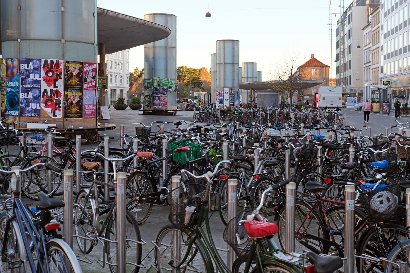 Parked bicycles at Nørreport in Copenhagen