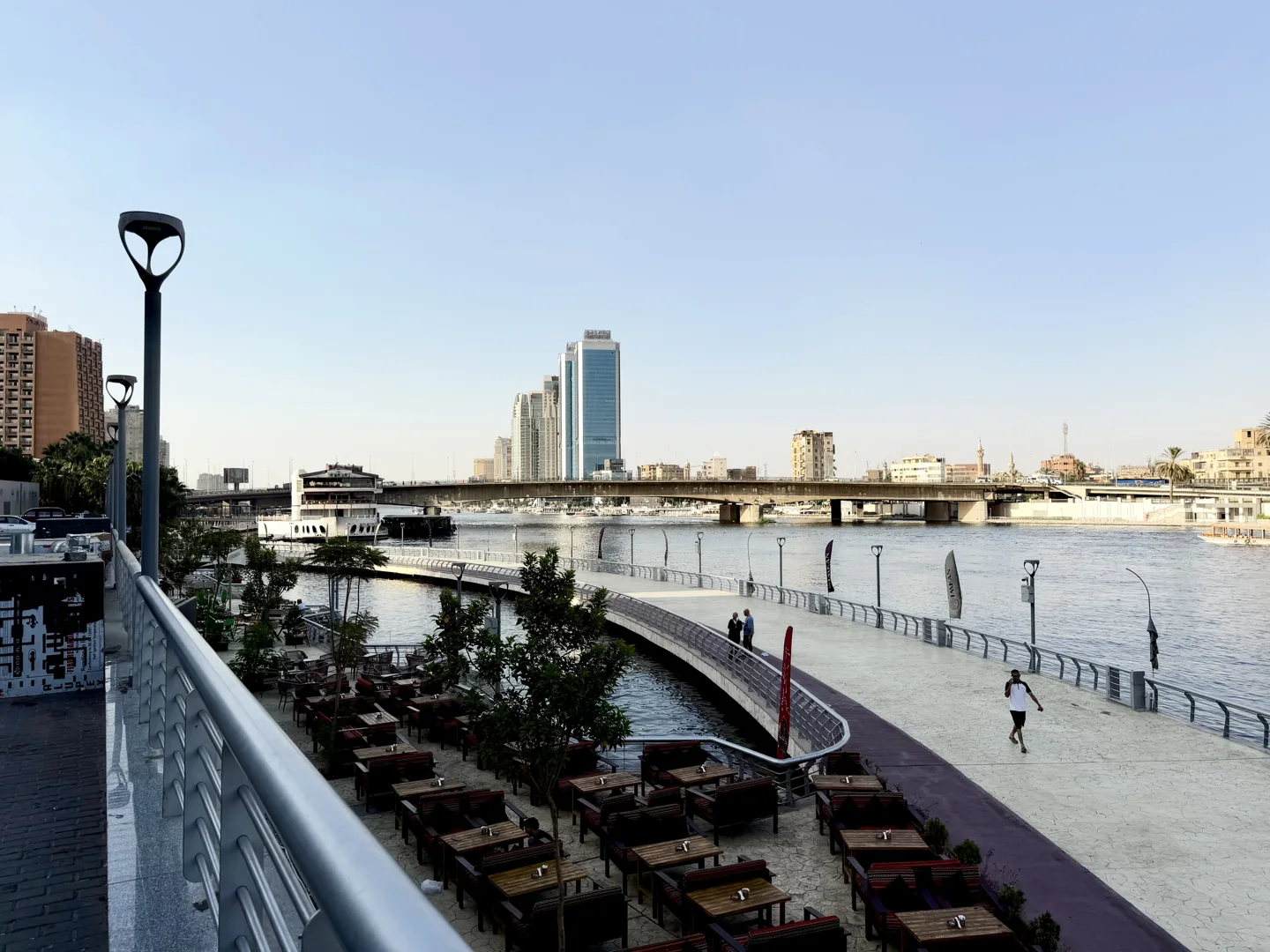 Nile riverfront viewed from Zamalek in Cairo