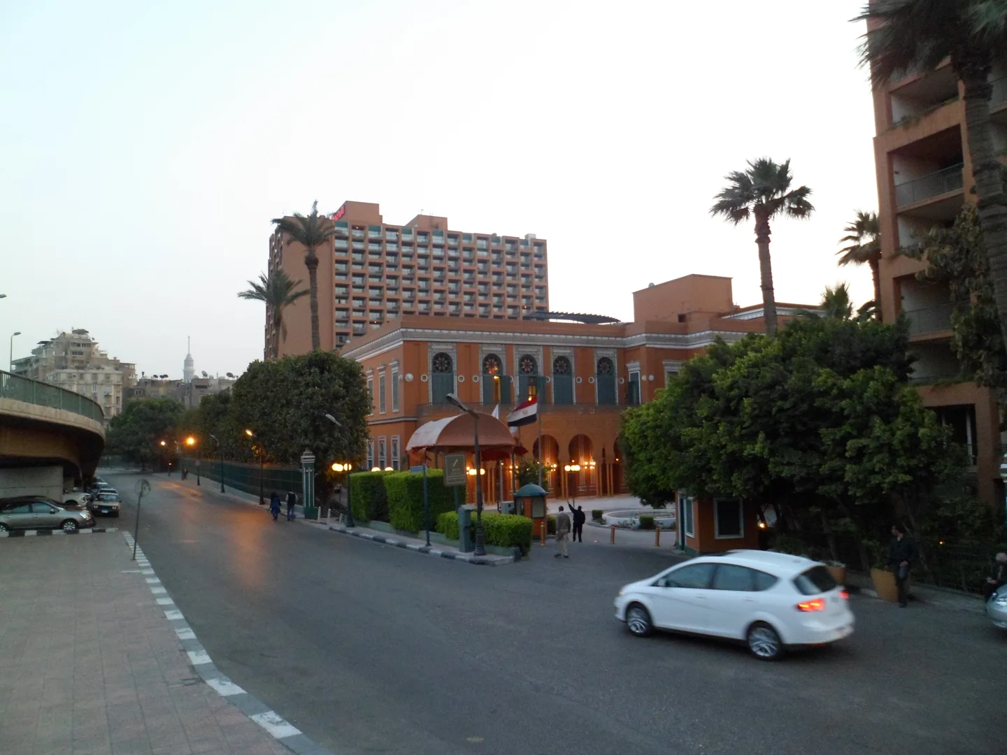 Historical view of buildings on a street in Zamalek, Cairo
