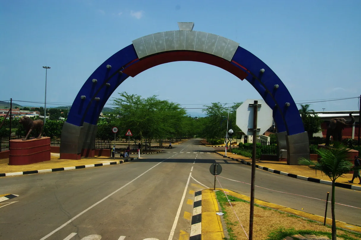 Entrance road and grounds at Mavuso Trade Centre in Manzini
