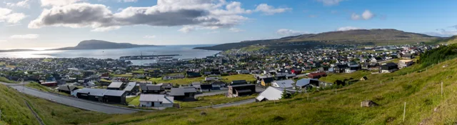 Panoramic view of Tórshavn and its harbour