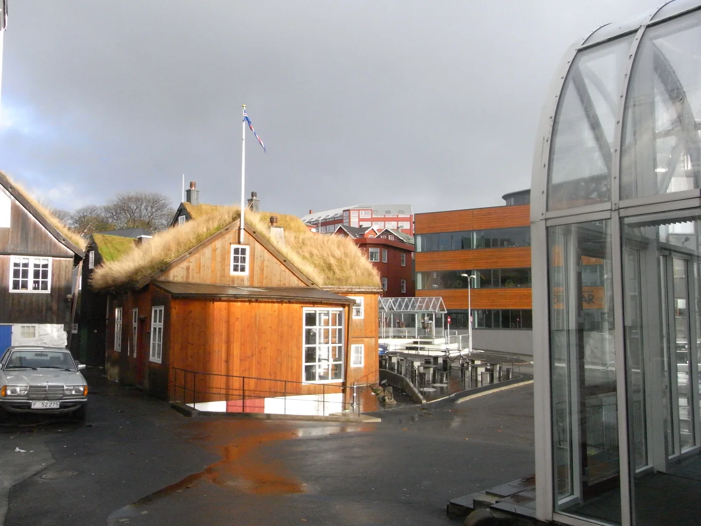 Grass-roofed traditional house in Tórshavn